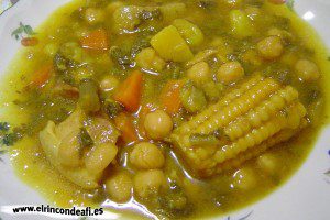Potaje de acelgas, emplatado