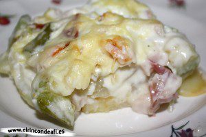 Verduras con pavo y bechamel