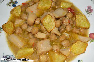 Chocos con garbanzos