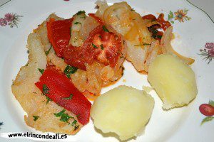 Filetes de gallo con sofrito