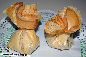 Paquetitos de chocolate y nueces