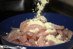 Pollo al Appletiser, añadir la crema de champiñones