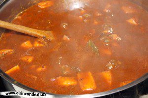 Pota en salsa, preparación