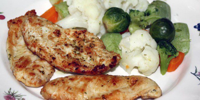 Pechuga de pollo a la plancha con verduras