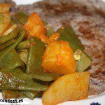 Habichuelas con papas y salsa bilbaína