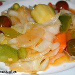 Verduras con salsa agridulce salteadas al wok