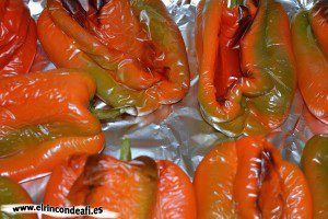 Ensalada de pimientos, dejarlos enfriar