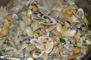 Coquinas, listas para comer