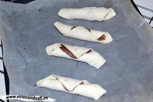 Rollos de chocolate, disponer en fuente de horno