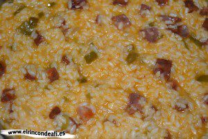 Arroz con morcón, dejar que se guise
