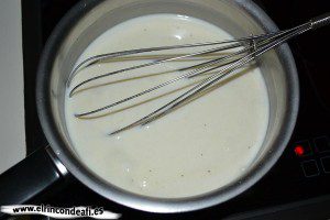 Lasaña de verduras, preparar la bechamel