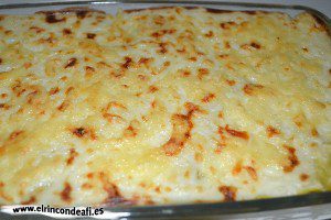 Lasaña de verduras, hornear y gratinar