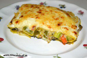 Lasaña de verduras, sugerencia de presentación