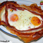 Tartaletas de huevos y bacon con queso