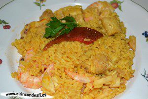 Arroz a la banda, sugerencia de presentación