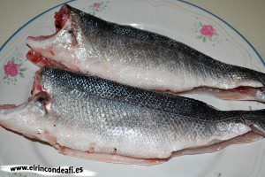 Lubina a la espalda, pedir lubina limpiada