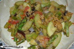 Hojaldre relleno de verduras, rellenar con las verduras