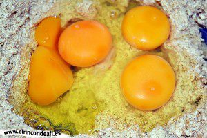 Queque de especias (Gewürzkuchen), añadir los huevos y seguir moviendo