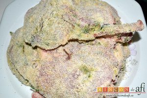 Chuletas de cochino negro canario, reservar hasta la hora de freír