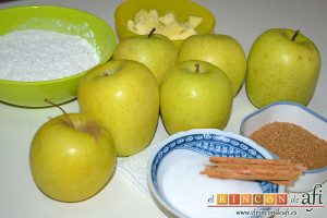 Crujiente de manzana, preparar los ingredientes