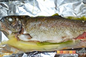 Trucha en papillote