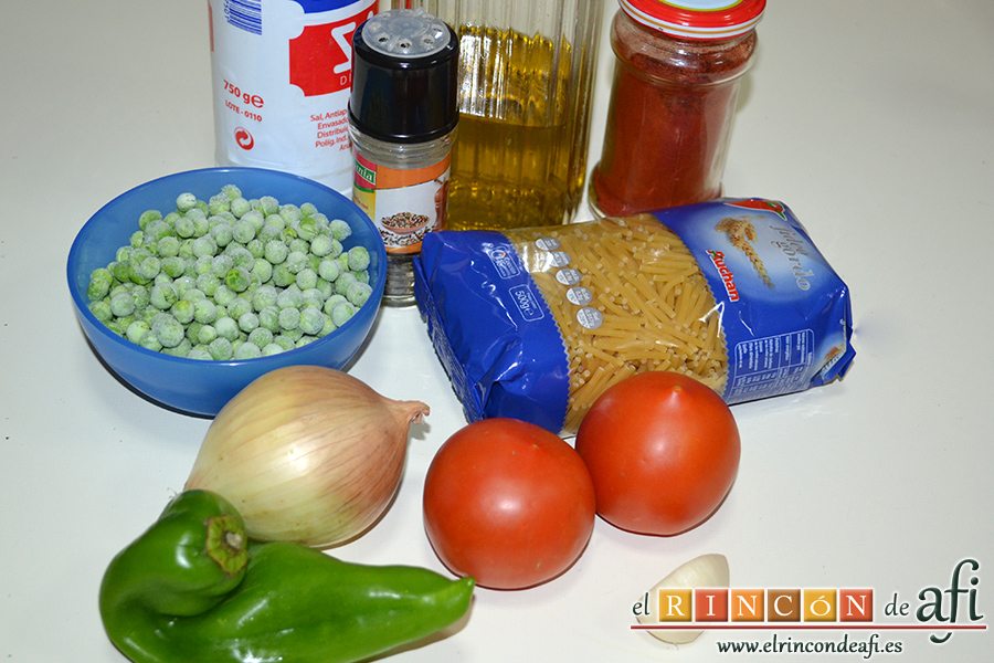Fideos con almejas y gambones, preparar los ingredientes