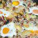 Frittata con papas, setas variadas, espinacas, codillo, queso Gruyère y huevos al horno