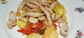 Pollo con verduras y salsa teriyaki