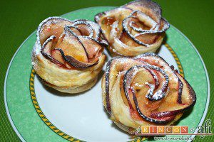 Rosas de manzana, sugerencia de presentación