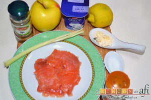 Montaditos de salmón marinado y manzana, preparar los ingredientes