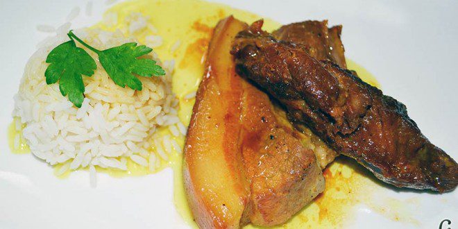 Costillas de cerdo con curry y miel