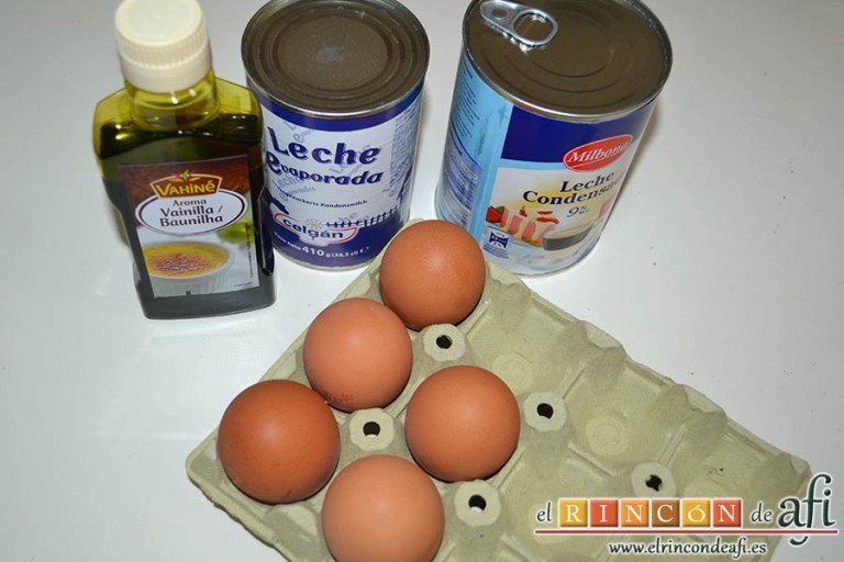 Chocoflan, preparar los ingredientes para el flan