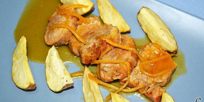Solomillo de cerdo en salsa de naranjas y jengibre