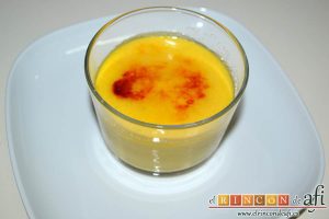 Crema de mango caramelizada, sugerencia de presentación