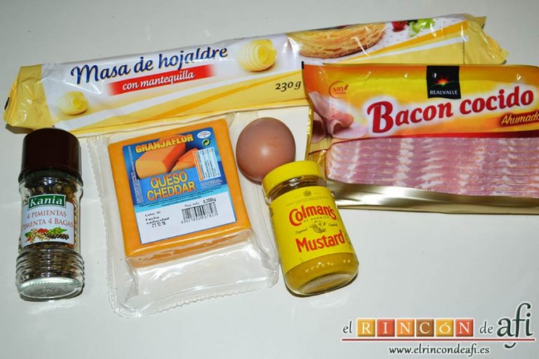 Rizos de bacon y queso cheddar curado de Lorraine Pascale, preparar los ingredientes