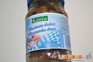 Medallones de solomillo de cerdo con mostaza dulce, ejemplo de mostaza dulce
