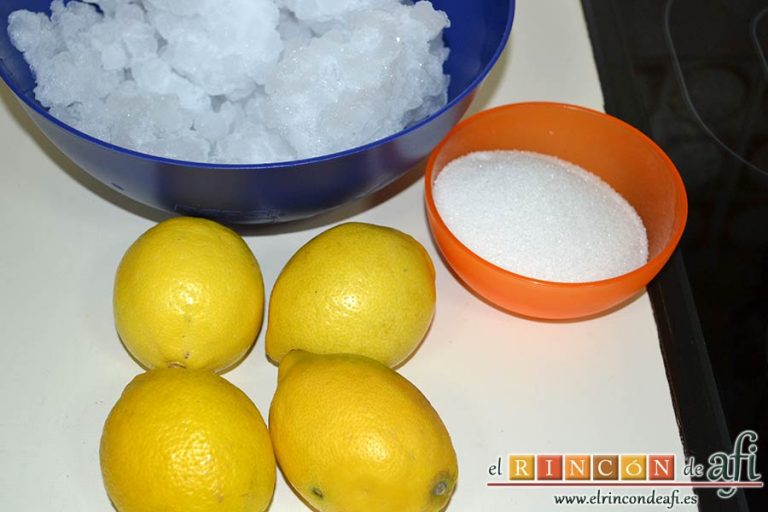 Granizado de limón, preparar los ingredientes