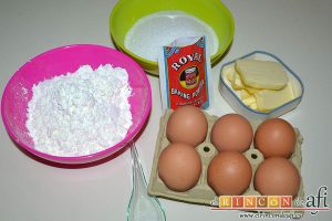 Bizcocho de castañas, preparar el resto de ingredientes