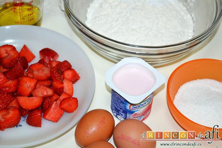 Bocados de yogur y fresa, preparar los ingredientes