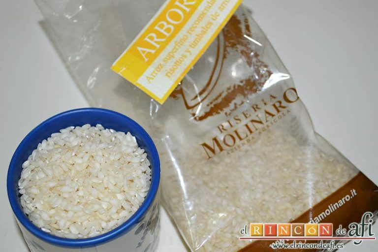 Risotto carbonara, usar un arroz Arborio