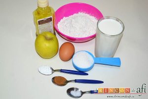 Tortitas de manzana y canela, preparar los ingredientes