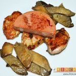 Pechugas de codornices marinadas con setas de cardo y mousse de pato