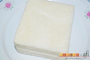 Queso en carroza, preparar el pan de molde