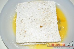Queso en carroza, pasar por huevo batido