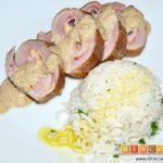 Solomillo de cerdo relleno en salsa de setas