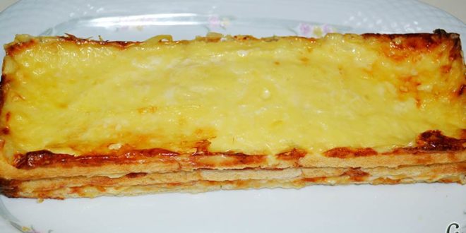 Croque cake de jamón y queso