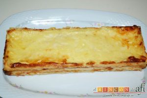 Croque cake de jamón y queso, sugerencia de presentación