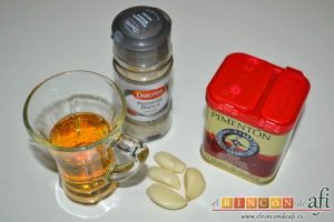 Col a la gallega, preparar los ingredientes para la salsa