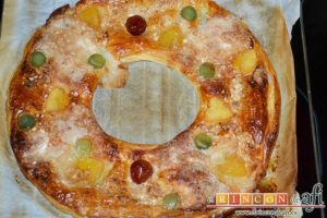 Roscón de hojaldre para Reyes, hornear