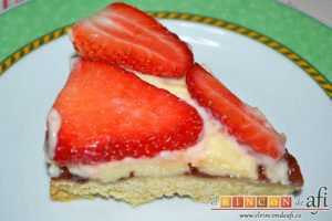 Shortbread de fresas con crema pastelera, sugerencia de presentación